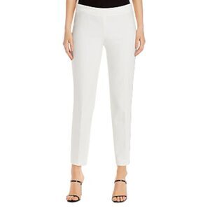 Boss Tiluna Ponte-Knit Trousers Pants Womens Size 8 White Polyester Flat Front